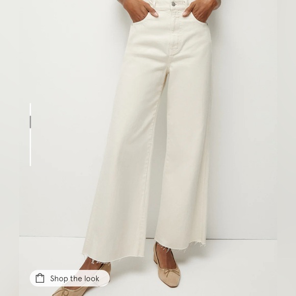 NWT Veronica Beard Taylor High Rise Wide Leg Jeans in Ecru Size 29 - Picture 3 of 14